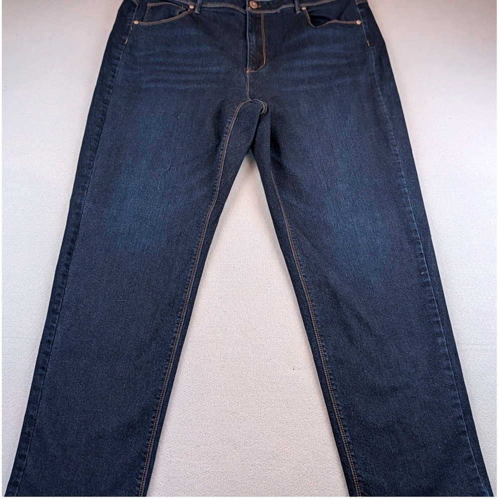 J. Jill Denim Womens 20W High Rise Straight Leg Jeans Dark Wash Elastic Waist